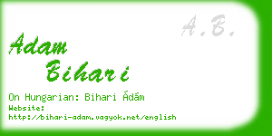 adam bihari business card